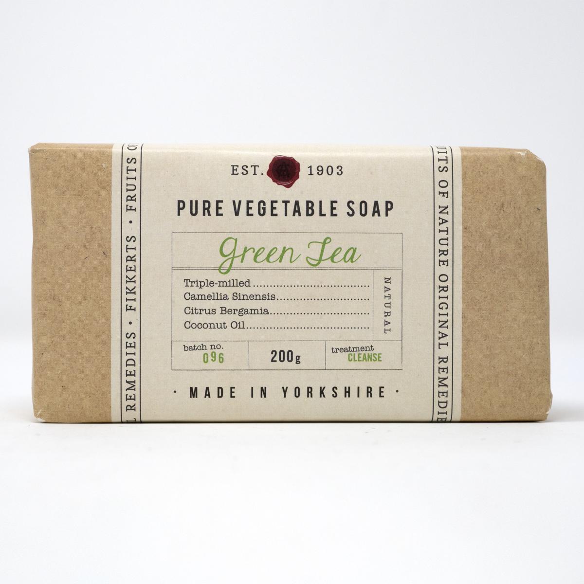 green tea soap front