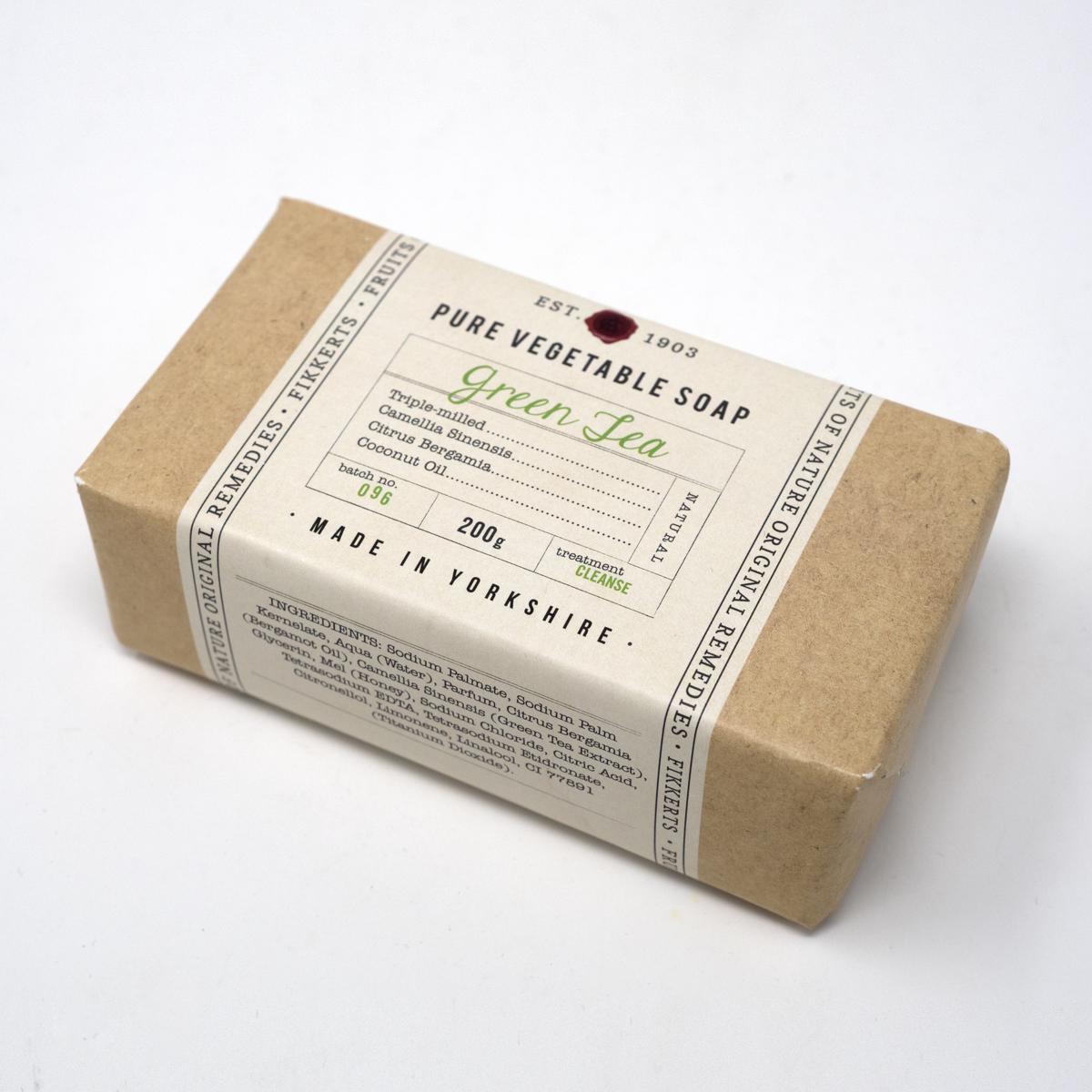 green tea soap top angle