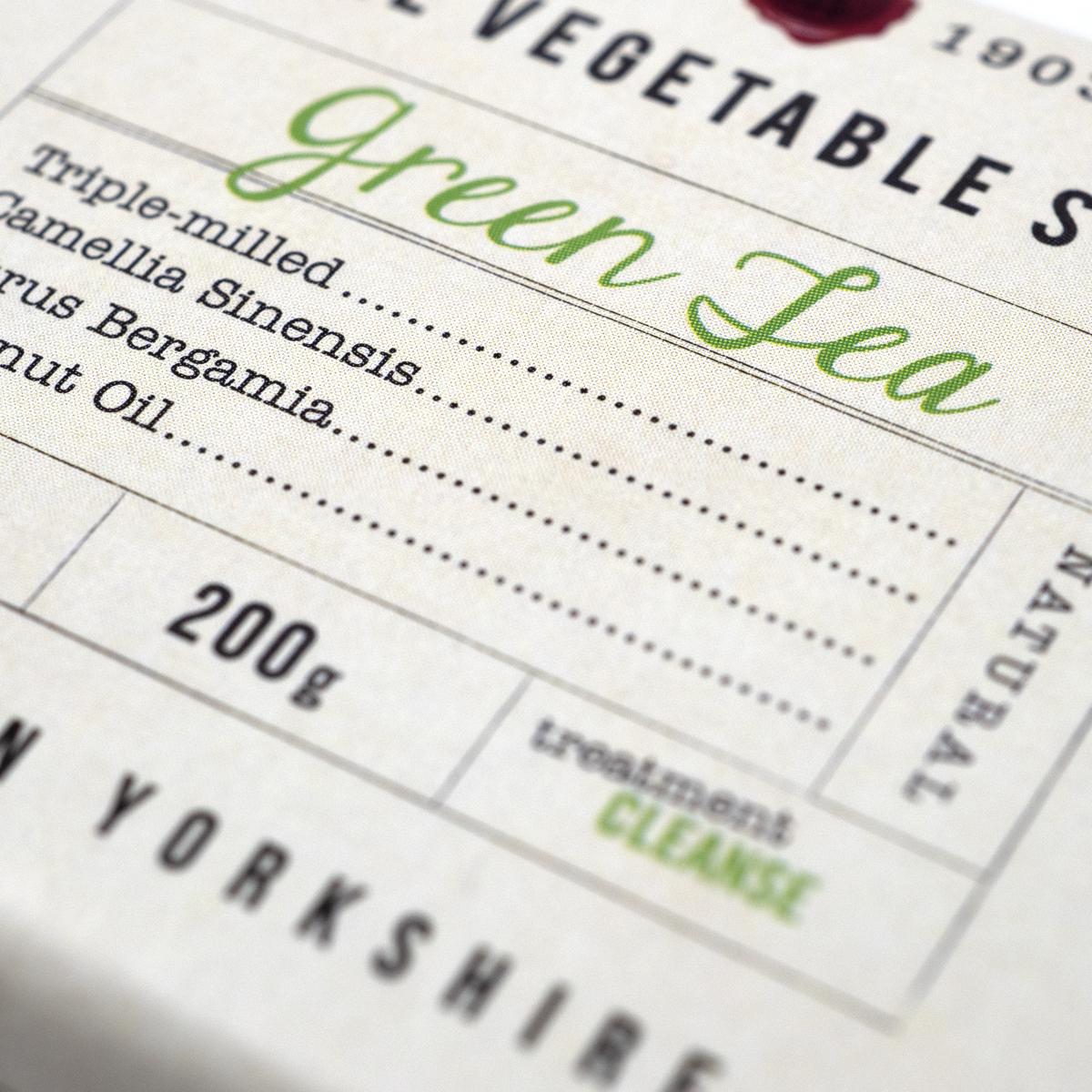 green tea soap closeup