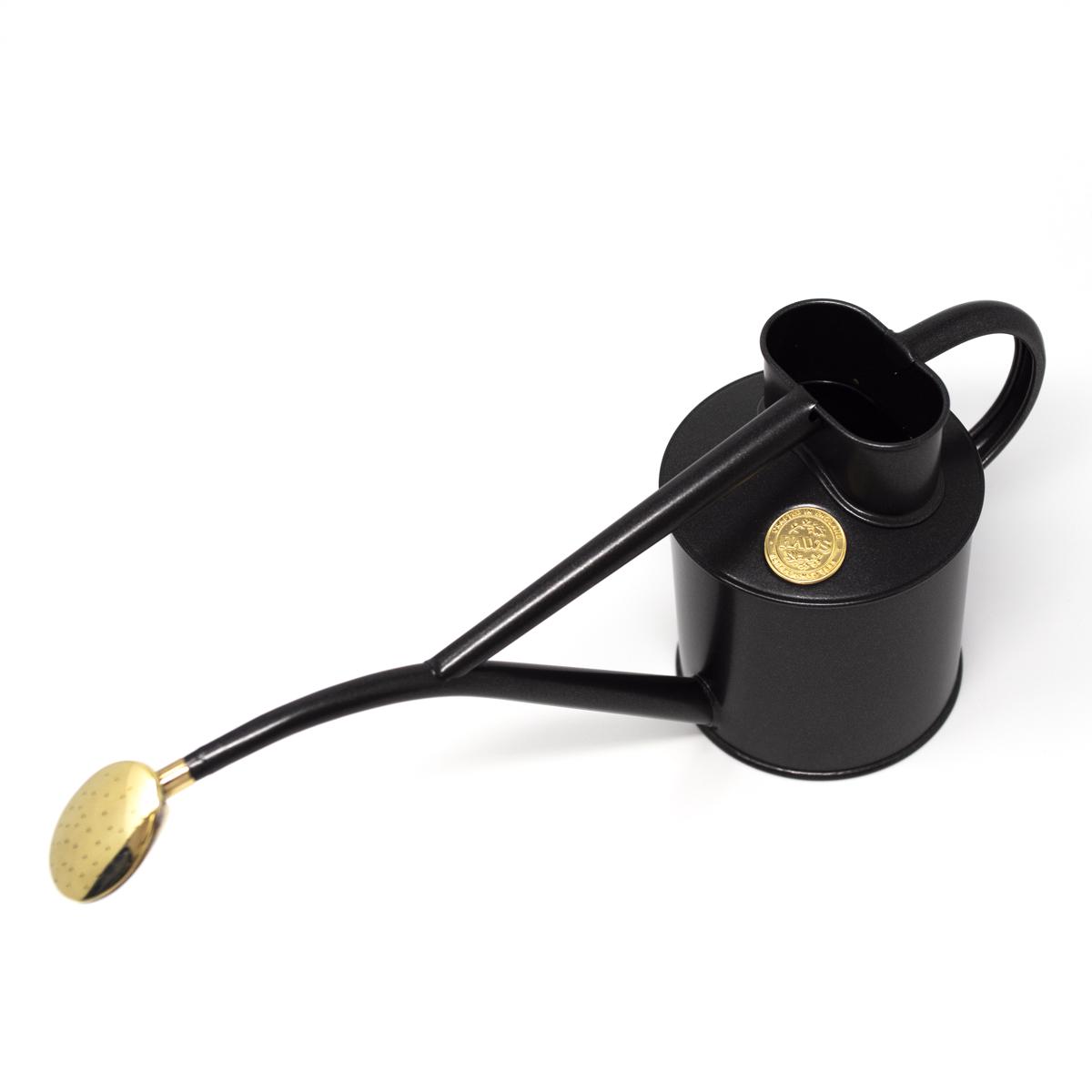 haws black watering can top angle