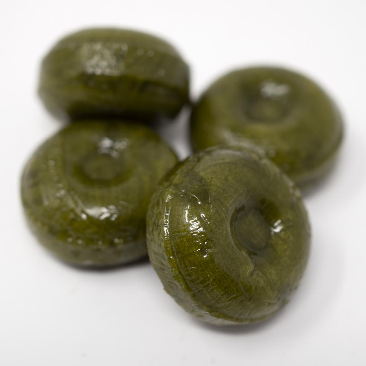 green tea candy closeup