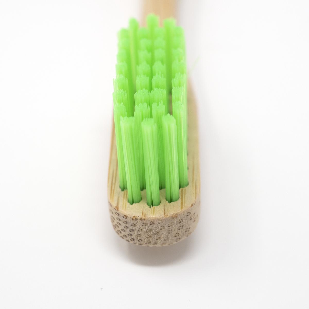 green bamboo toothbrush head