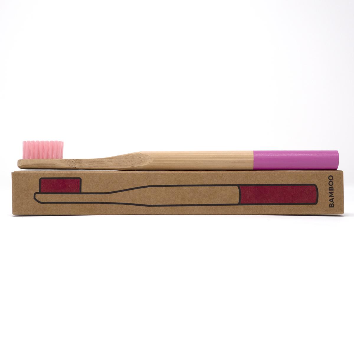 pink bamboo toothbrush box