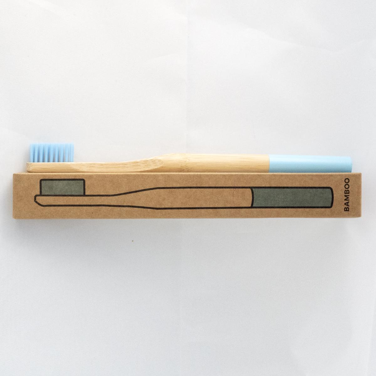 blue bamboo toothbrush box