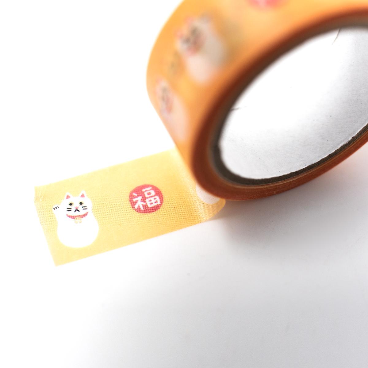 hamamonyo maneki neko washi tape closeup